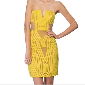 Shona Joy yellow bustier mini dress, size 2